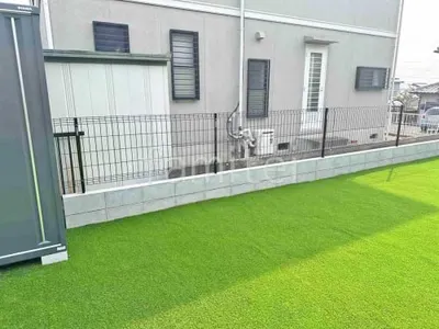 スチールメッシュ フェンス YKKAP イーネット3F型 スチール柱 境界・メッシュ ブロック塀 （化粧ブロック） 太陽エコブロックス 普通CB 