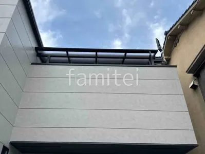 ２階ベランダ屋根  YKKAP ソラリアF フラット屋根 スタンダード 壁付
