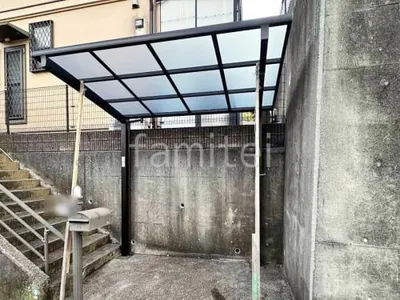 サイクルポート 自転車バイク屋根 三協アルミ カムフィエース アール屋根