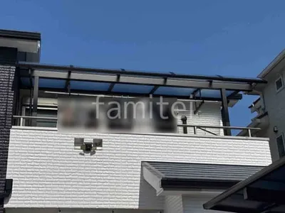 ２階ベランダ屋根  YKKAP ソラリアR アール屋根 スタンダード 壁付
