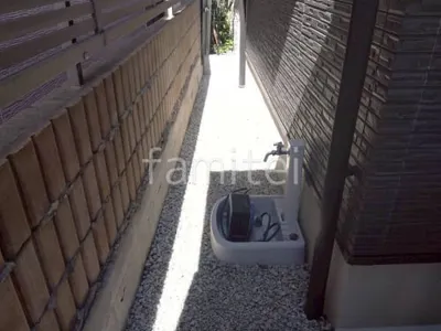 犬走り 防犯砂利敷き バラス砕石 防草シート加工