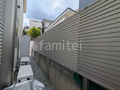 アルミ形材 フェンス LIXIL AB YL1型 横ルーバー1 2段柱 60角 上段のみ 目隠し