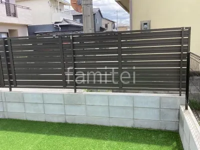 アルミ形材 フェンス LIXIL AB YS3型 横スリット3 目隠し ブロック塀 （化粧ブロック） 太陽エコブロックス 普通CB 