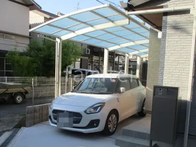 カーポート２台(縦) 連棟 YKKAP アリュース アール屋根