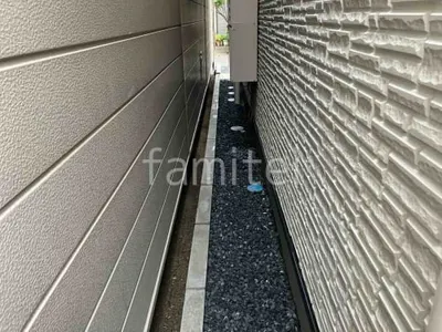 犬走り 防犯砂利敷き バラス砕石 防草シート加工