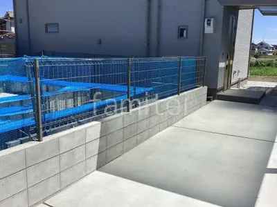 スチールメッシュ フェンス YKKAP イーネット3F型 スチール柱 境界・メッシュ ブロック塀 （化粧ブロック） 太陽エコブロックス 普通CB 