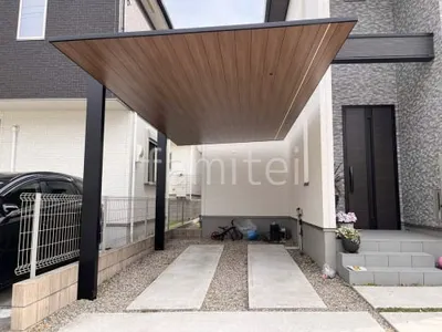 カーポート１台 （単棟） LIXIL 木製調 カーポートSC フラット屋根 吊り下げ屋根