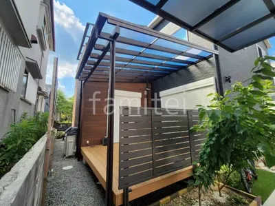 １階テラス屋根 （雨除け） YKKAP ソラリアF フラット屋根 スタンダード 壁付