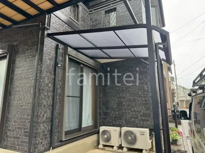 １階テラス屋根 （雨除け） YKKAP ソラリアR アール屋根 スタンダード 壁付