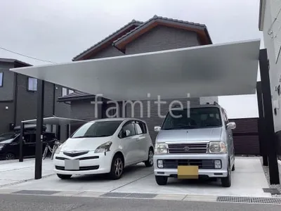 カーポート２台(ワイド) ツイン LIXIL カーポートSC フラット屋根 吊り下げ屋根
