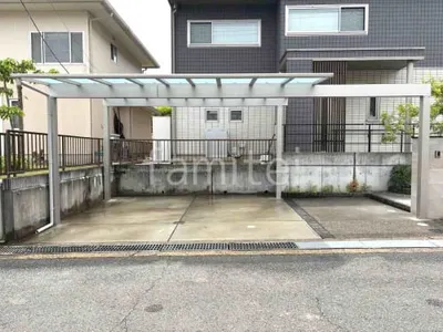 カーポート２台(ワイド) ツイン YKKAP エフルージュ FIRST フラット屋根