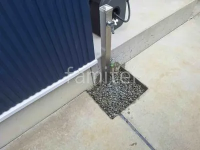 水受け加工 洗い場 砂利敷き