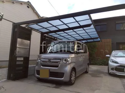 カーポート１台＋延長 （1.5台縦連棟） LIXIL ネスカＦ フラット屋根