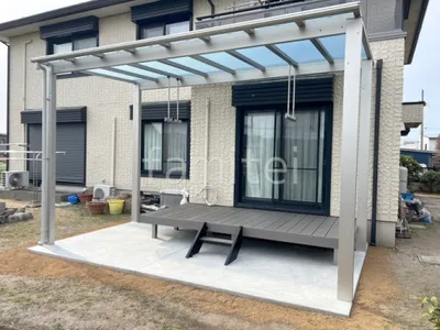 １階テラス屋根 （雨除け） YKKAP エフルージュ FIRST 大型テラス フラット屋根 スタンダード 壁付