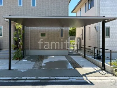 カーポート２台(ワイド) ツイン 三協アルミ FII フラット屋根 吊り下げ屋根