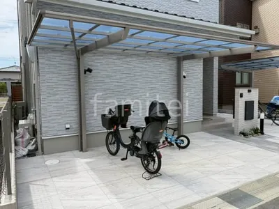カーポート１台 （単棟） LIXIL フーゴF 逆勾配 フラット屋根 前下がり屋根