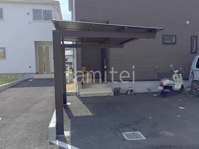 サイクルポート 自転車バイク屋根 三協アルミ ニューマイリッシュ 逆勾配 フラット屋根 前下がり屋根