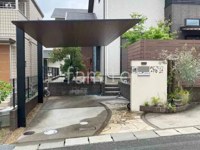 カーポート１台 （単棟） LIXIL 木製調 カーポートSC フラット屋根 吊り下げ屋根