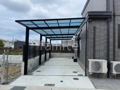 カーポート２台(縦) 連棟 三協アルミ セルフィ フラット屋根