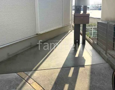 門柱下 土間コンクリート 伸縮目地