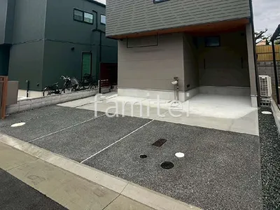 駐車場ガレージ床 土間コンクリート 洗い出し仕上げ