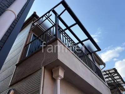 ２階ベランダ屋根  YKKAP ソラリアF フラット屋根 スタンダード 壁付