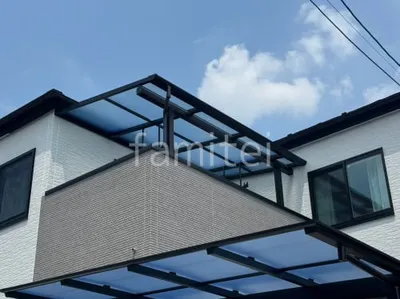 ２階ベランダ屋根  YKKAP ソラリアF フラット屋根 スタンダード 壁付