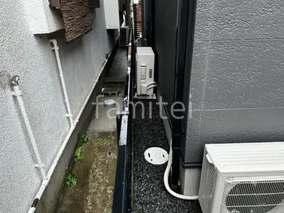 犬走り 防犯砂利敷き バラス砕石 防草シート加工