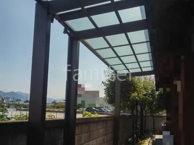 １階テラス屋根 （雨除け） YKKAP 独立式 レセパ Lタイプ フラット屋根 独立式 スタンダード