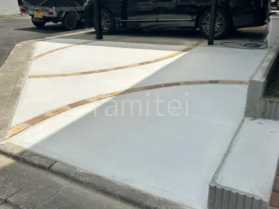 駐車場ガレージ床 土間コンクリート レンガ目地