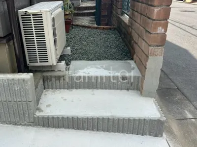 化粧ブロック階段 ユニソン ジャスティ モルタル仕上げ