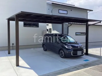 カーポート２台(ワイド) ツイン YKKAP エフルージュ FIRST フラット屋根
