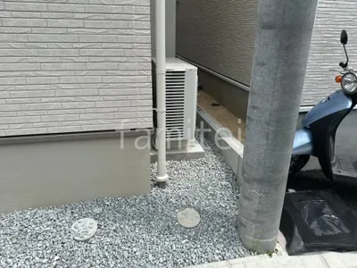 防犯砂利敷き バラス砕石 防草シート加工