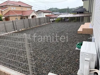 防犯砂利敷き バラス砕石 防草シート加工