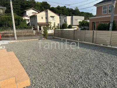 防犯砂利敷き バラス砕石 防草シート加工