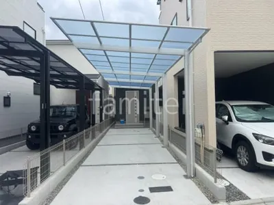 カーポート２台(縦) 連棟 LIXIL ネスカＦ フラット屋根