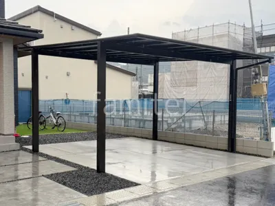 カーポート２台(ワイド) ツイン YKKAP エフルージュ FIRST フラット屋根
