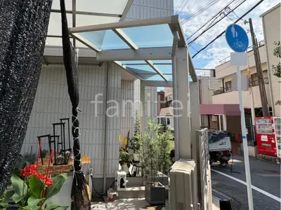 １階テラス屋根 （雨除け） YKKAP 独立式 レセパ Lタイプ フラット屋根 独立式 スタンダード