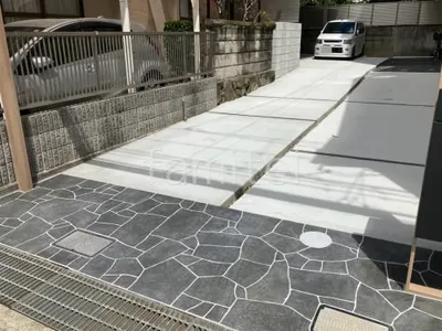 床石貼り 乱形石 石英岩 ブラック