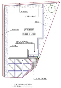 平面図　表札ポスト照明支給