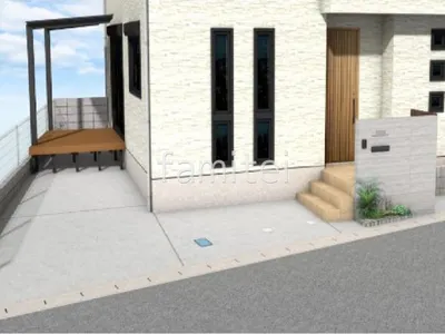 新築シンプル オープン外構