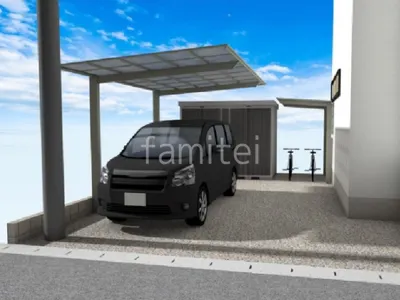 スタイリッシュなフラット屋根で統一した車庫まわりリフォーム