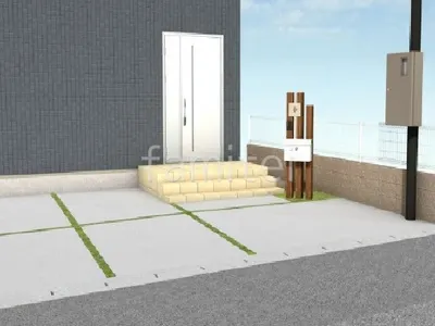 土間コンクリート舗装のアプローチリフォーム