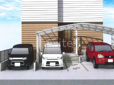 広々カーポートのリフォームベーシック オープン外構