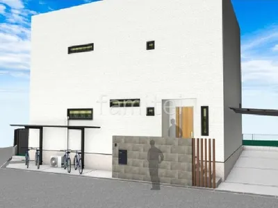 シンプルながら機能性を考えた新築シンプル オープン外構