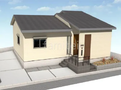 土間コンクリートと人工芝でオーソドックスな新築ベーシック オープン外構