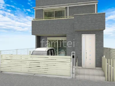 オーソドックスな新築ベーシック セミクローズ外構