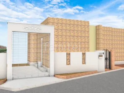 塗り壁がおしゃれなリフォームナチュラル クローズ外構