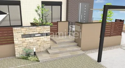 門柱 アプローチ