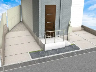 黒乱形石がモダンな門まわりリフォーム